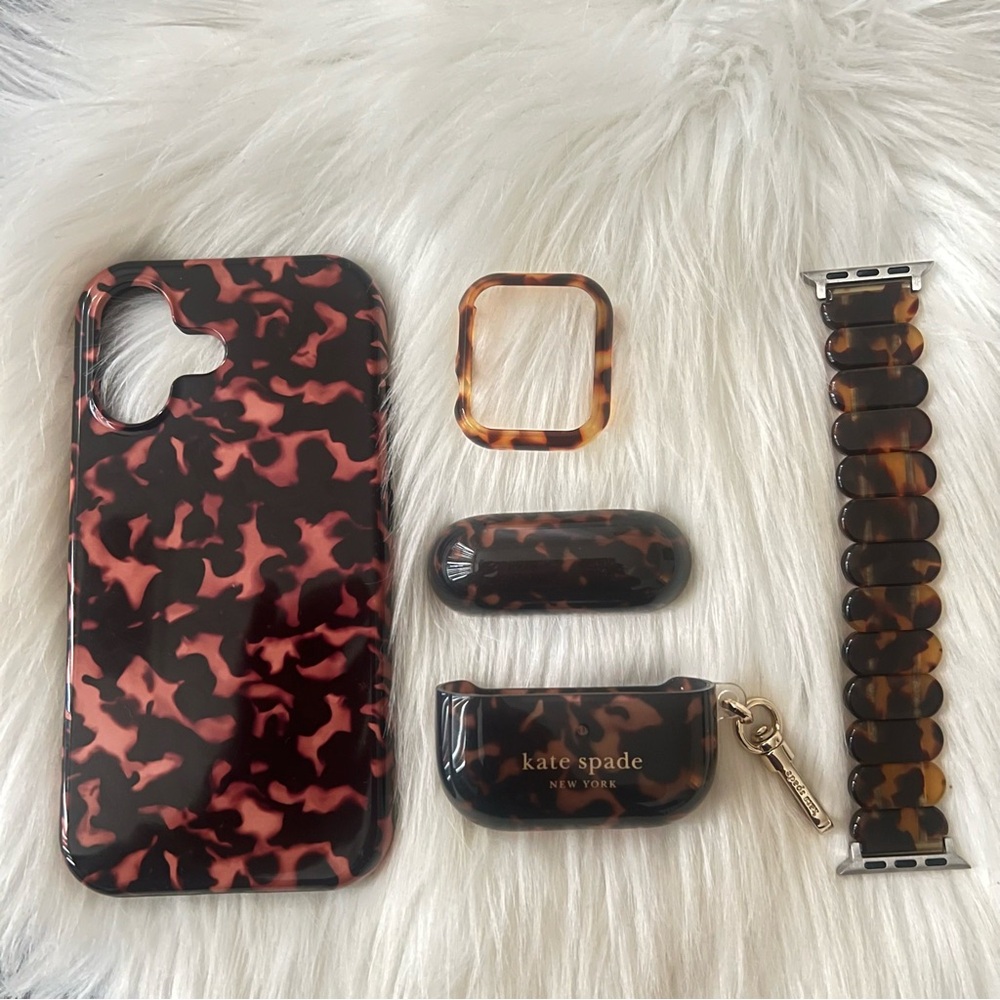 Kate Spade airpods case Tortoiseshell Phone Case and watch-strap and case set